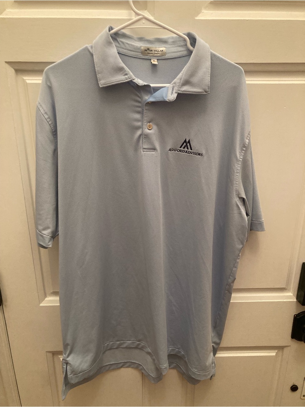 Peter Millar Sky Blue Polo Shirt with Embroidered Logo